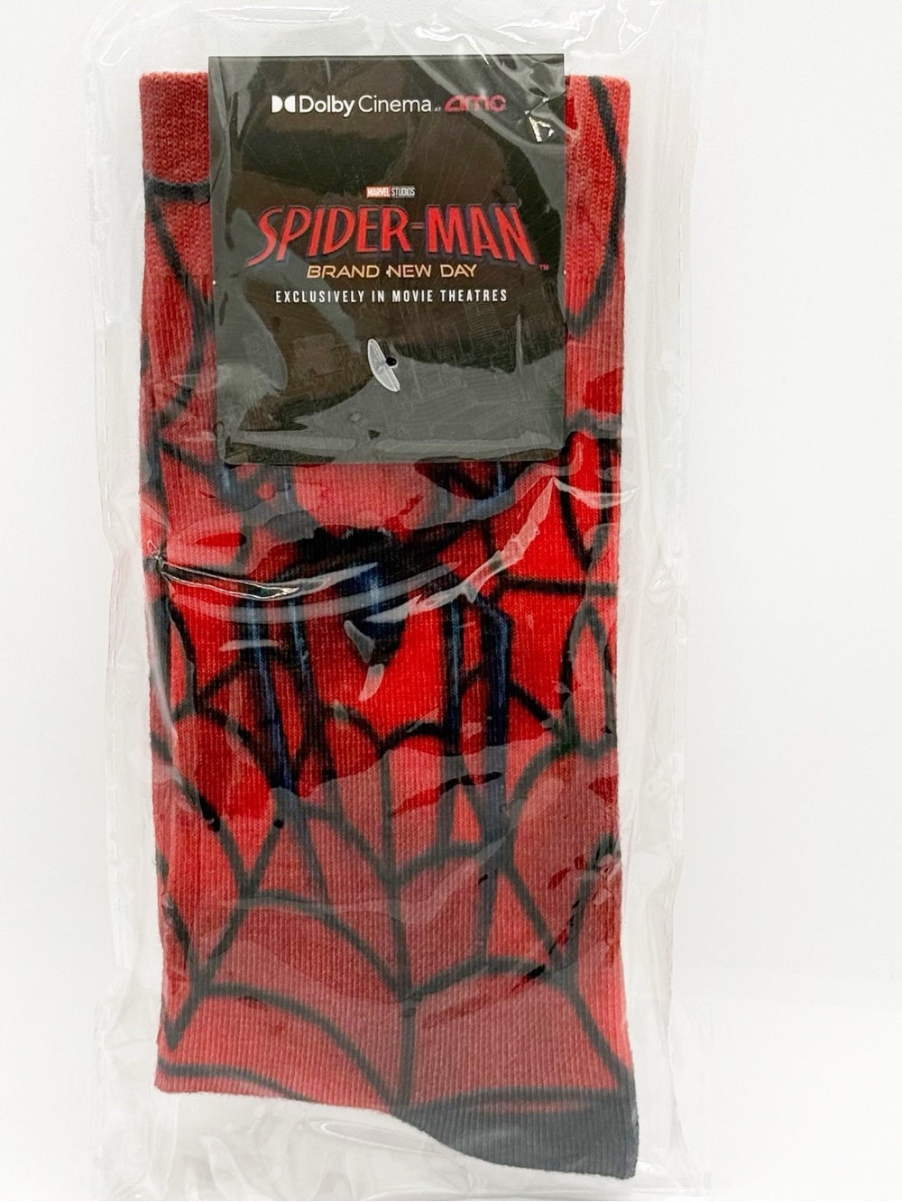 Spiderman Brand New Day AMC Exclusive Red and Black Web Crew Socks